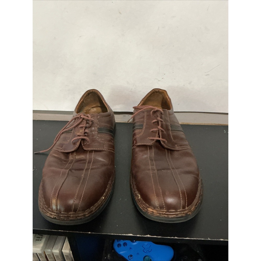 Josef Seibel Mens Brown Leather Casual Lace Up Oxfords Shoes Size 42 US 8.5-9